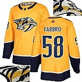 Predators #58 Fabbro Gold With Special Glittery Logo Adidas Jersey,baseball caps,new era cap wholesale,wholesale hats